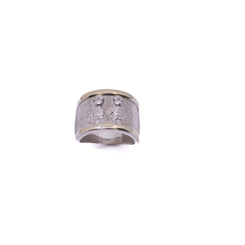 Anillo con Niños Oro Plata