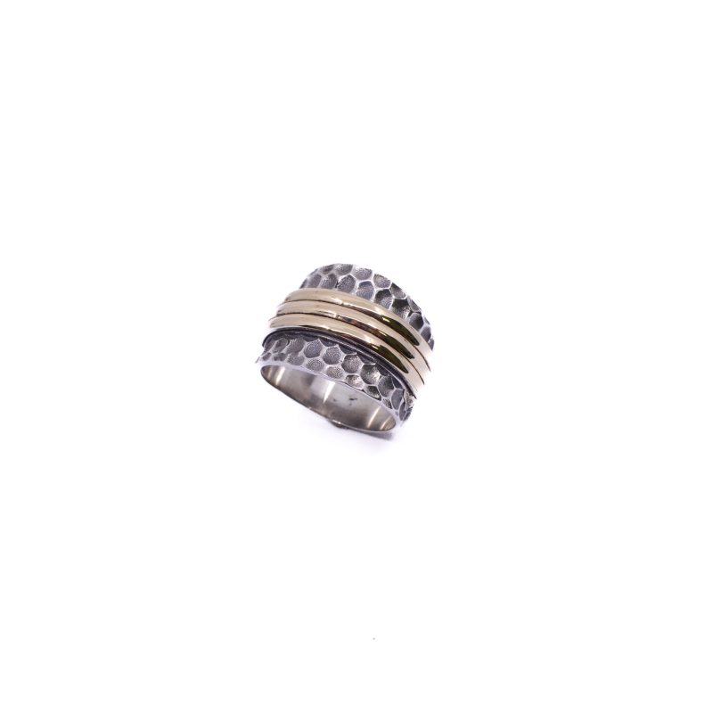 Anillo 3 Lineas Oro Plata
