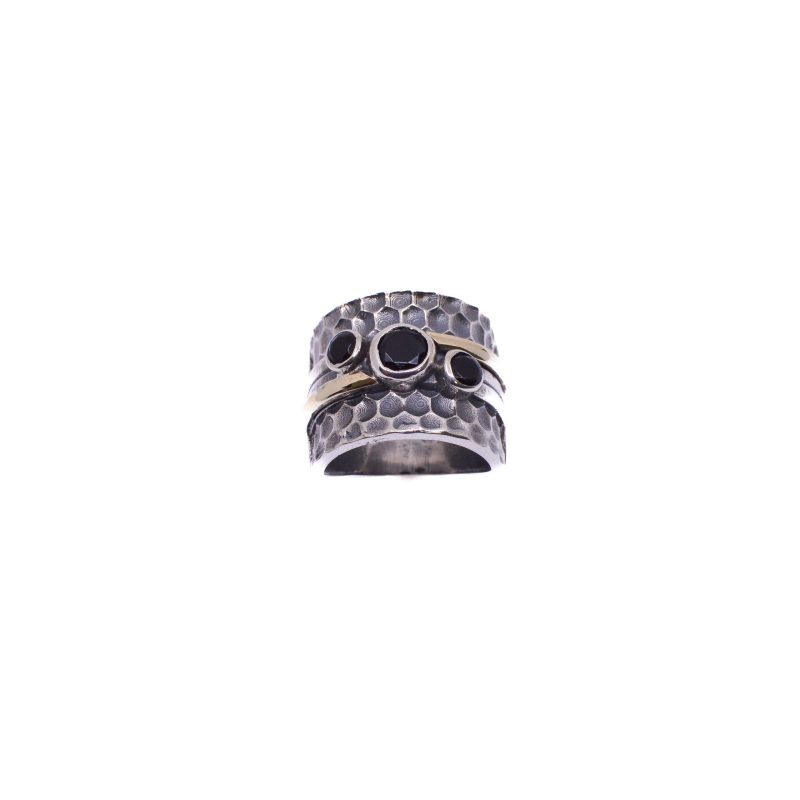 Anillo Colmena Oro Plata