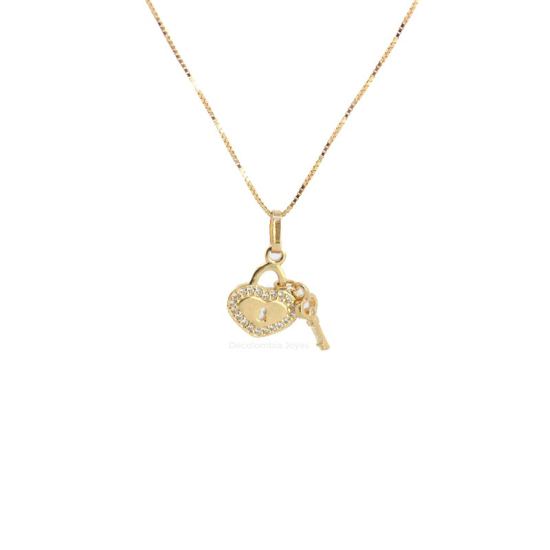 Dije Corazon con Llave Oro 18K