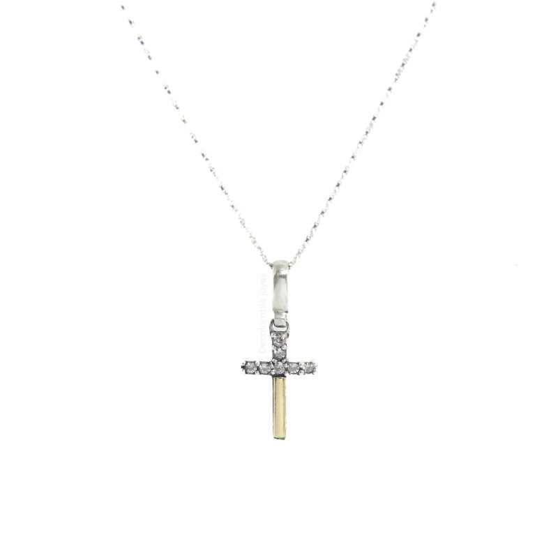 Cruz Basic con circones suizos Plata925 CRX2