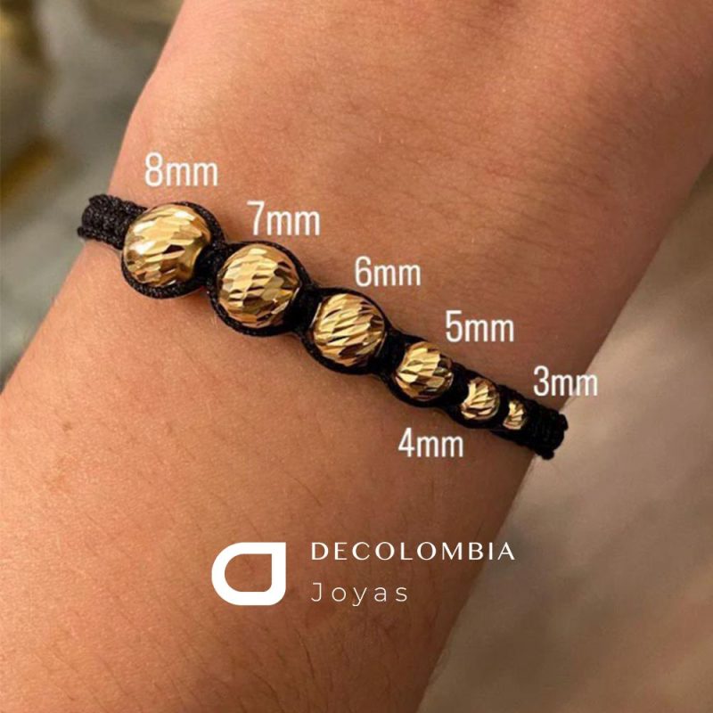 Balines Diamantados para armar pulseras Oro 18k - Image 3
