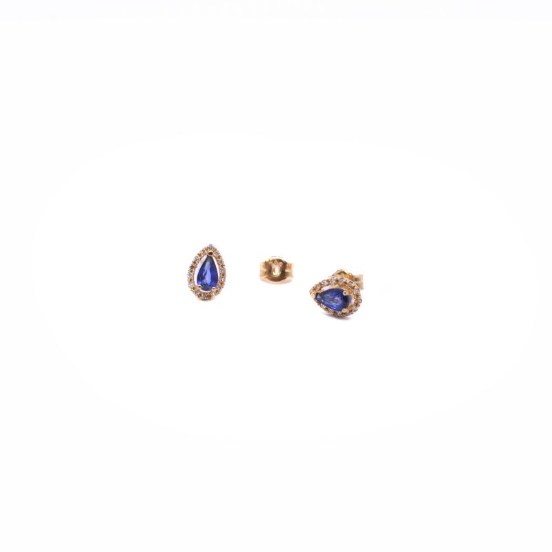 Topos Gota Oro 18k con Diamantes y Zafiros