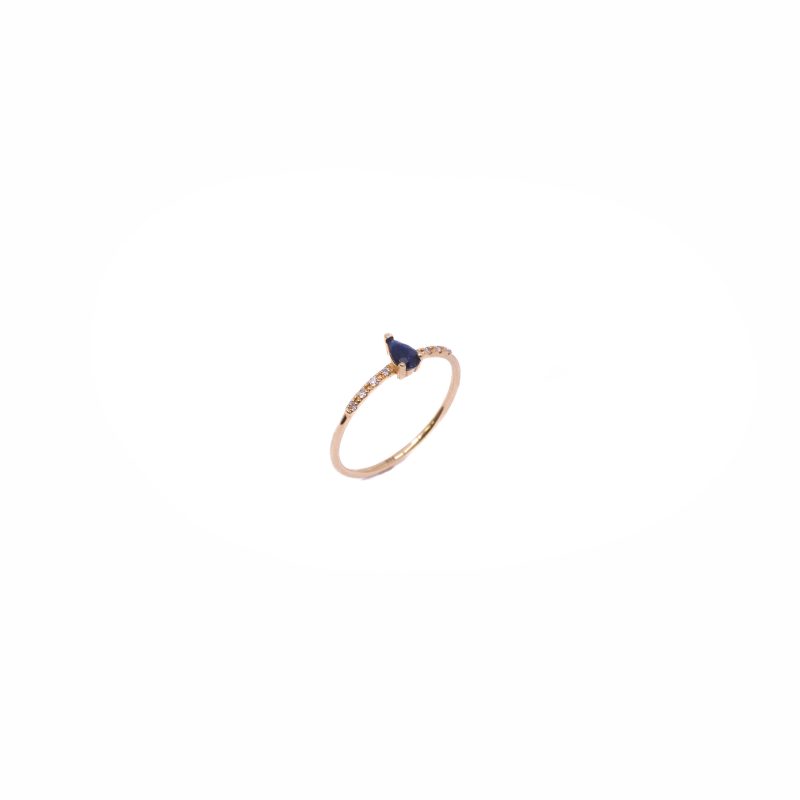 Anillo Oro 18k Diamantes y Zafiro