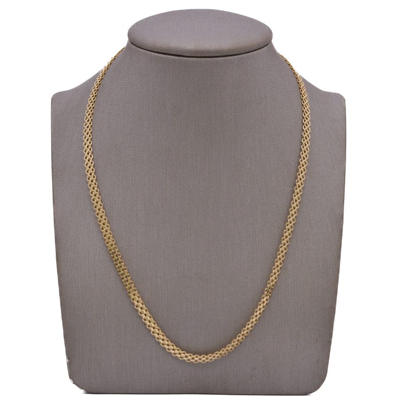 Cadena Bismark 2 Carriles Oro 18k / 60cm