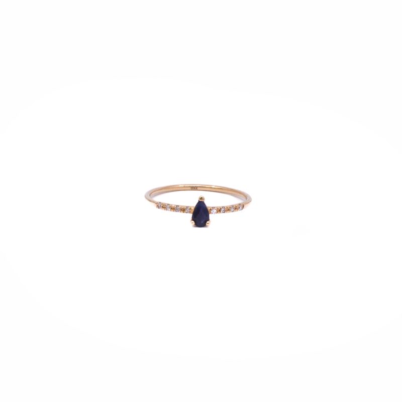Anillo Oro 18k Diamantes y Zafiro - Image 4