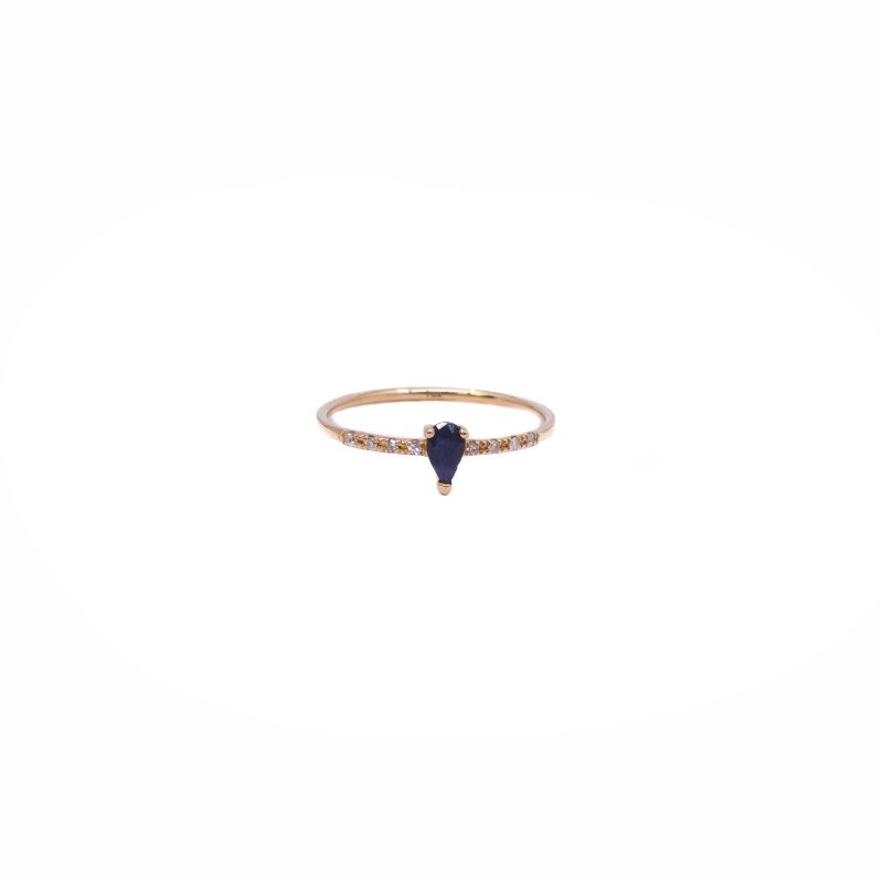 Anillo Oro 18k Diamantes y Zafiro - Image 2