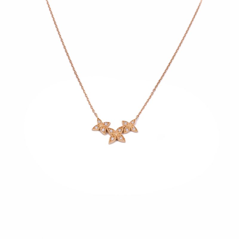 Cadena 3 Estrellas con Diamantes Oro 18k / 40cm - Image 3