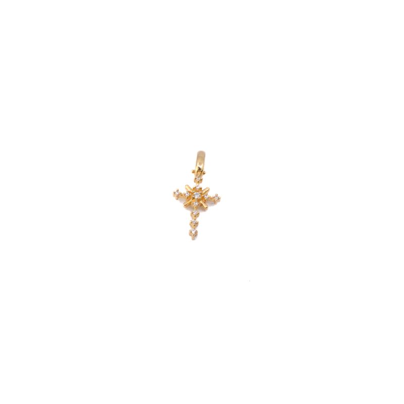 Dije Cruz con Circones Oro 18k
