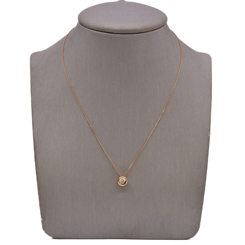 Cadena con Punto Diamante Oro 18k / 40cm
