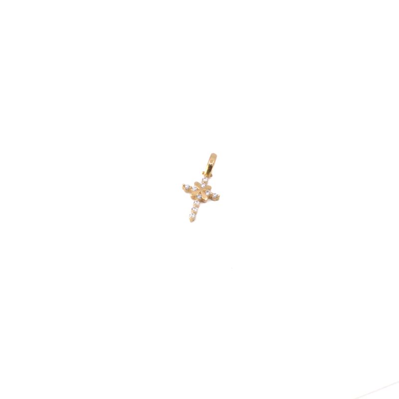Dije Cruz con Circones 2 Oro 18k