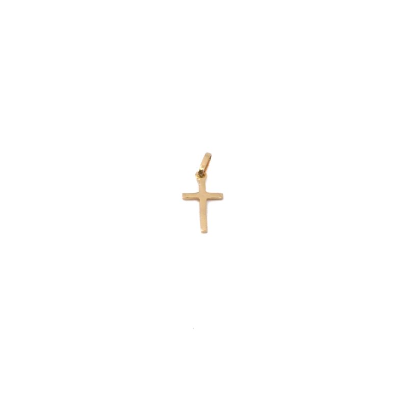 Dije Cruz Lisa Oro 18k