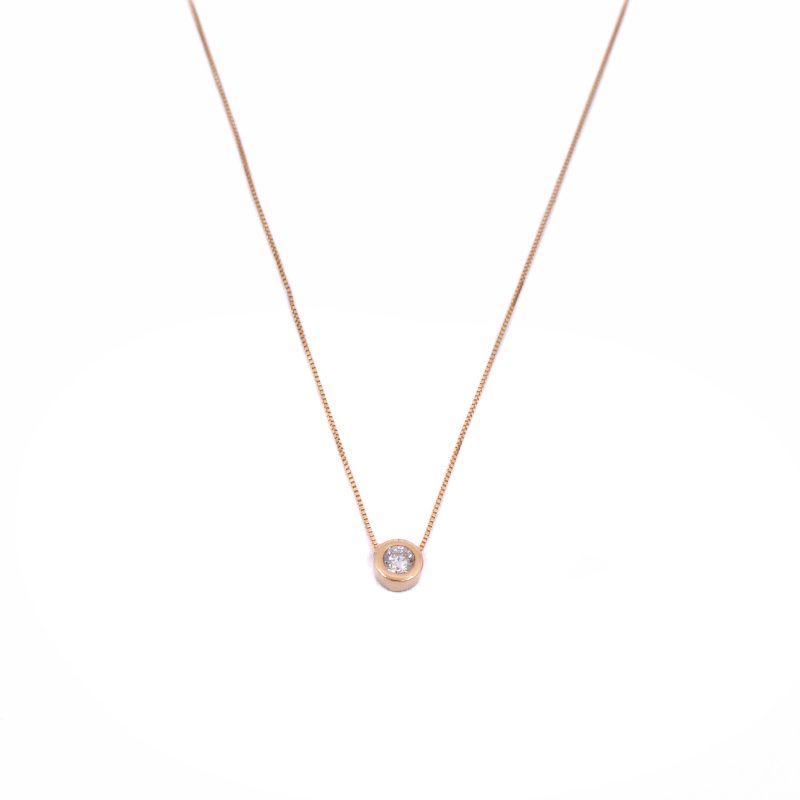 Cadena con Punto Diamante Oro 18k / 40cm - Image 2