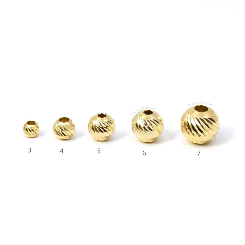 Balines Diamantados para armar pulseras Oro 18k