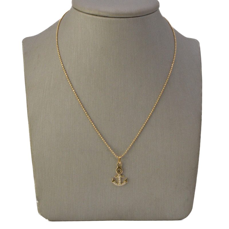 Dije Ancla con Circones Oro 18k - Image 2