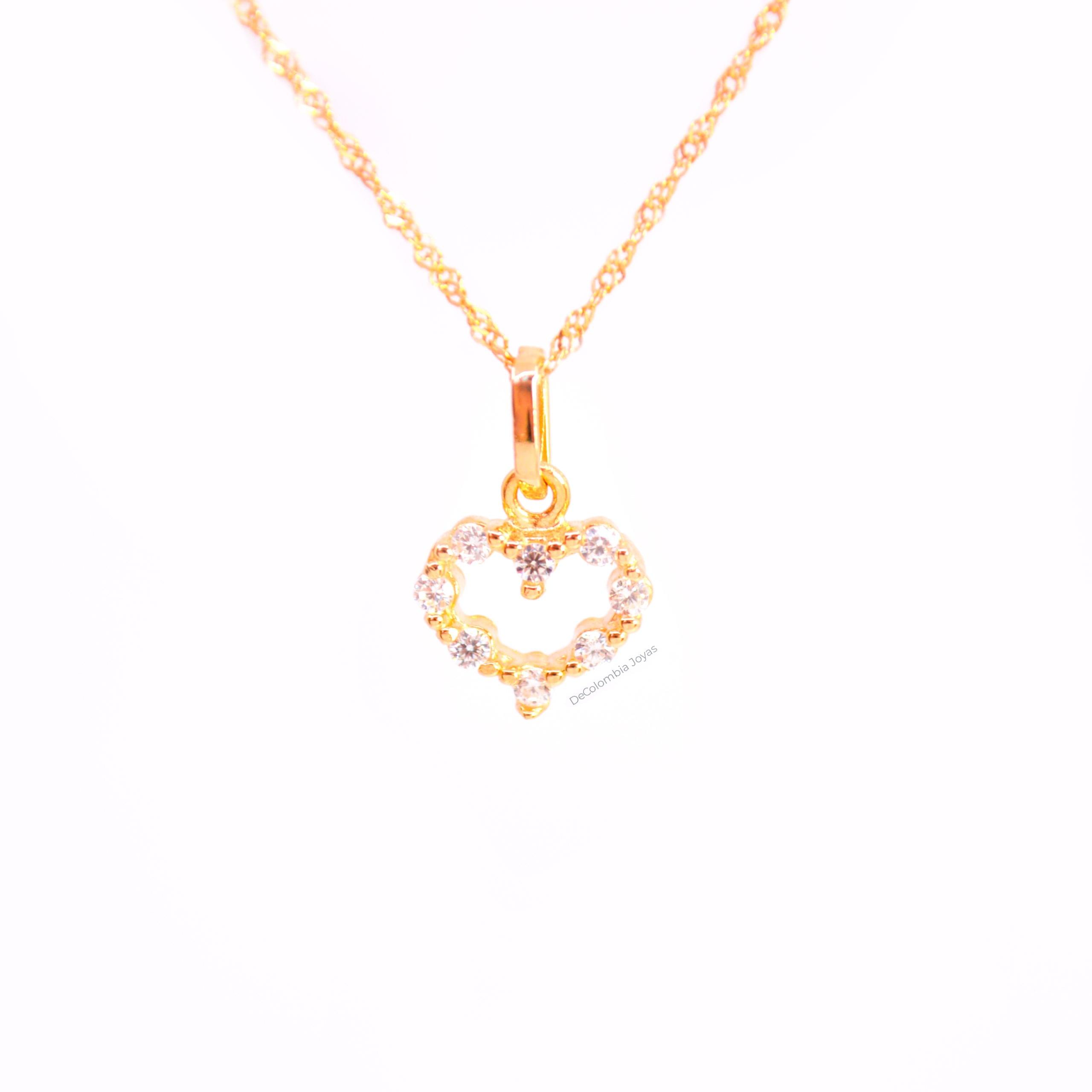 Dije Corazon Circon Oro 18k