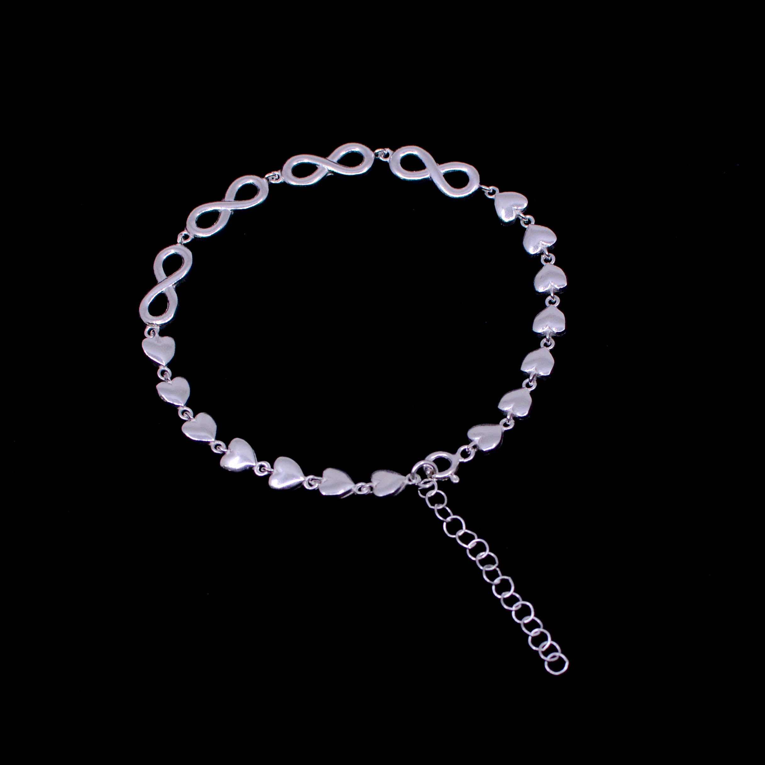 Pulsera Infinito y Corazón 925 / 20CM