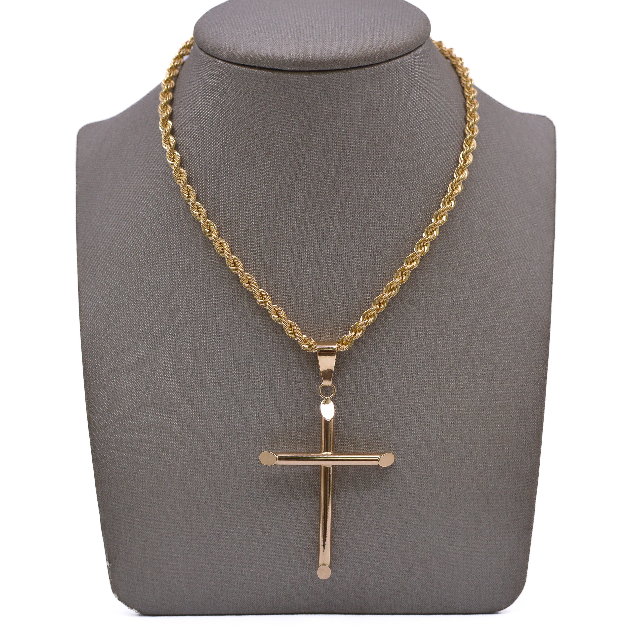 Dije Cruz Lisa Oro 18k / 45mm