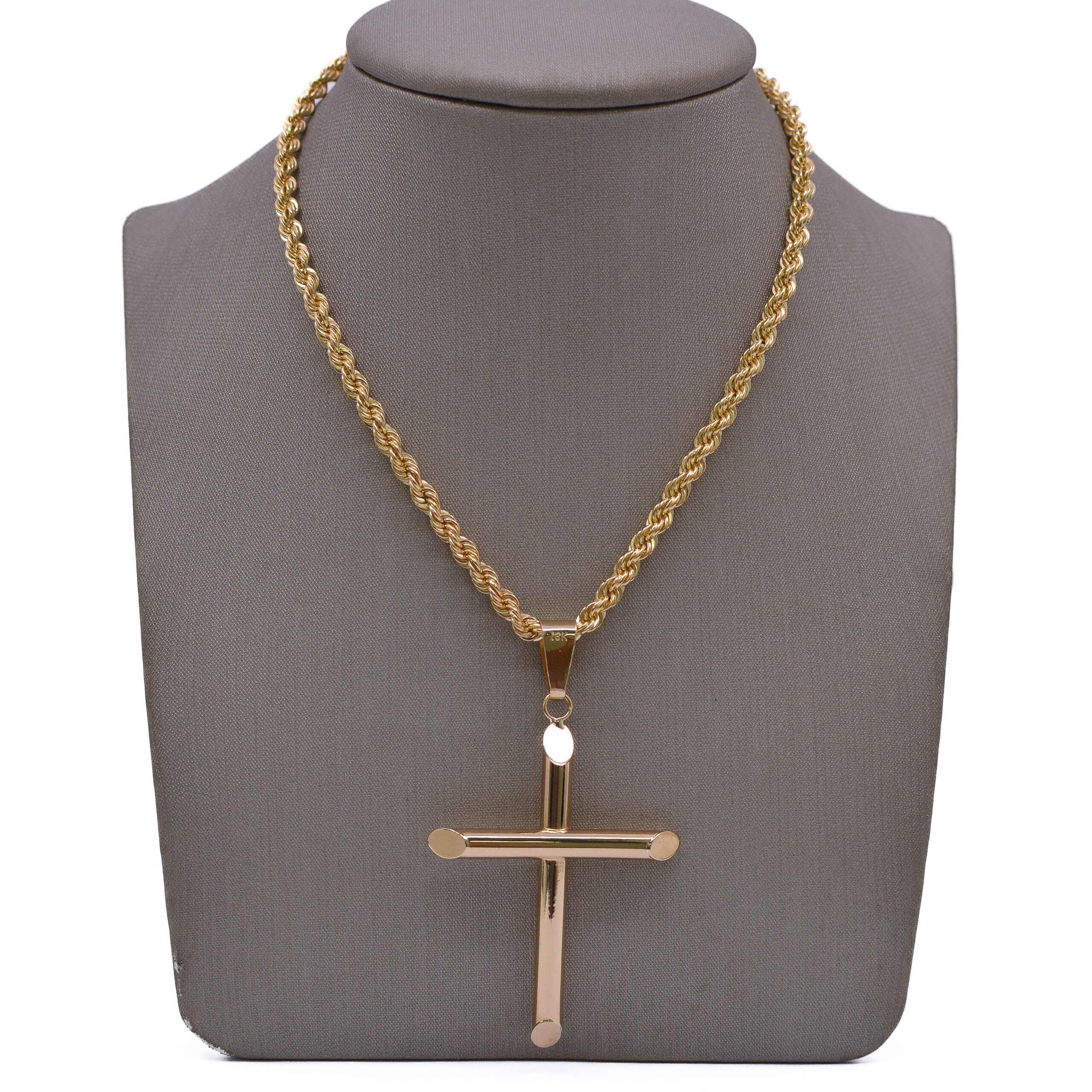 Dije Cruz Lisa Oro 18k / 48mm