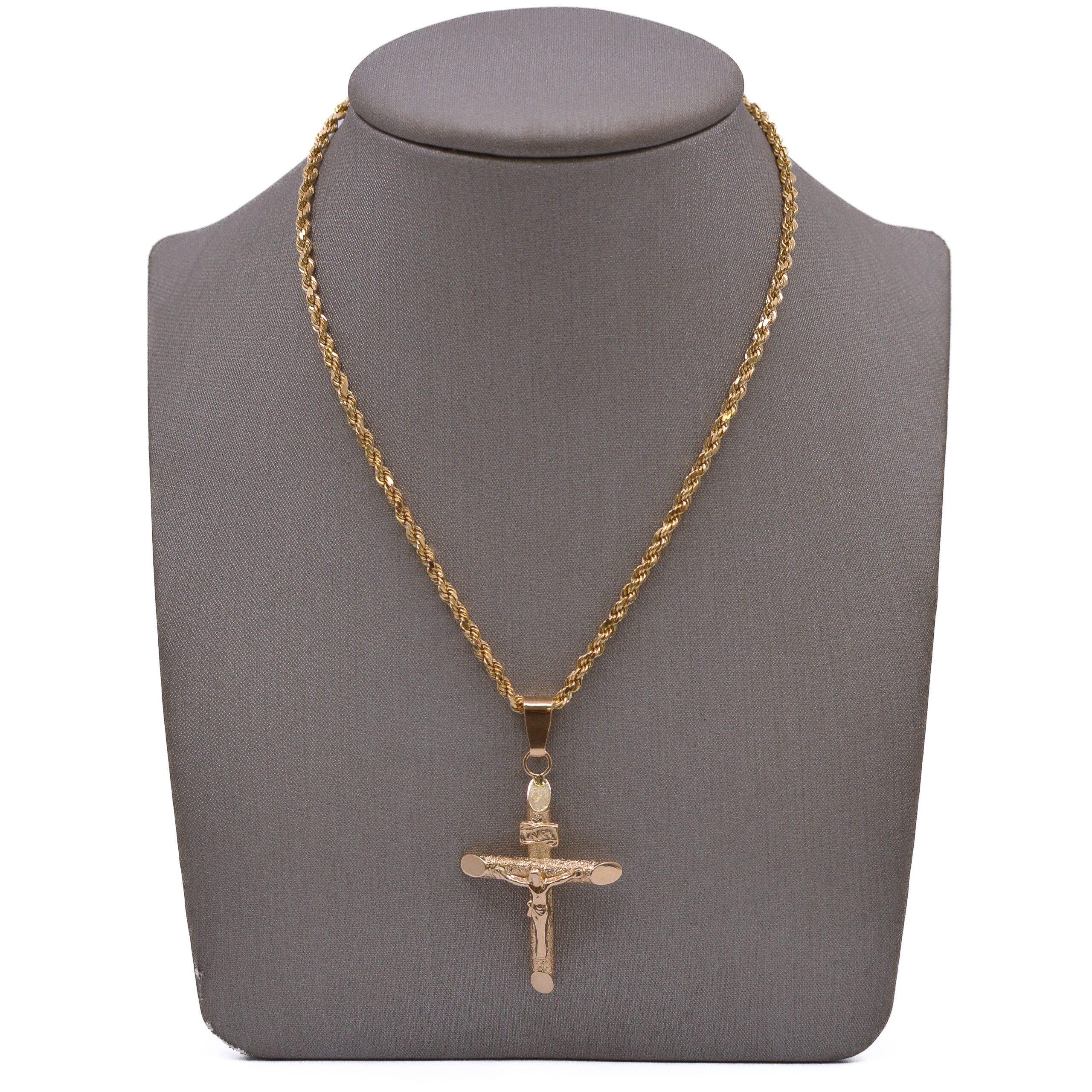 Dije Cruz Diamantado Oro 18k / 37mm