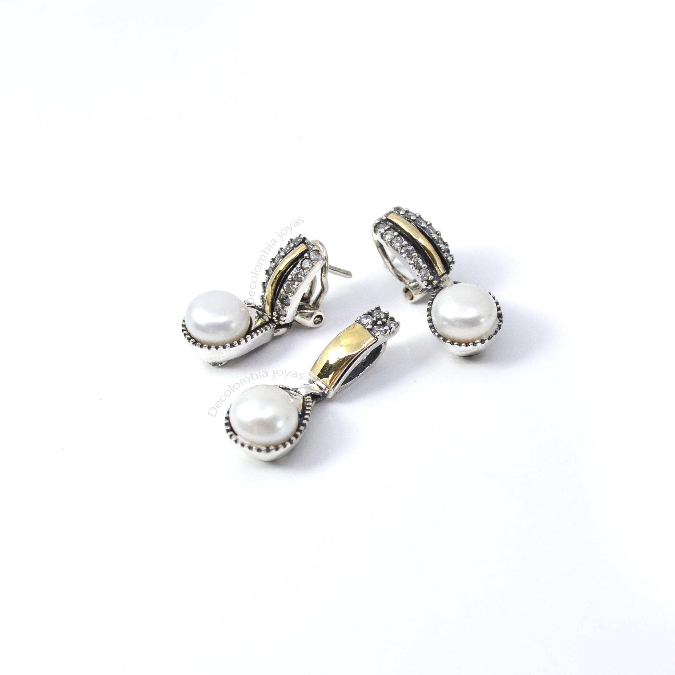 Arete y Dije con Perla