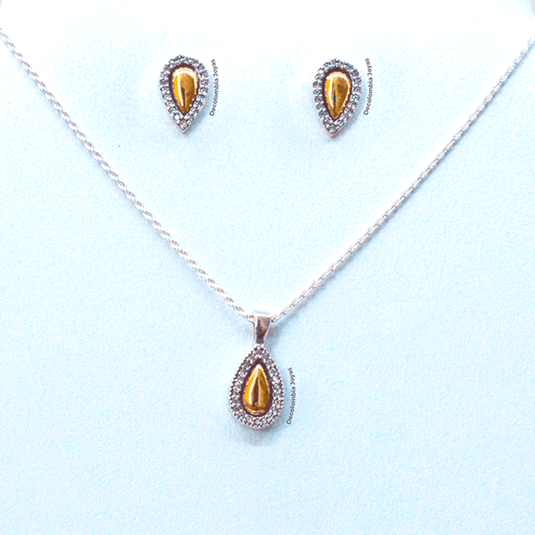 Arete y Dije Bosnia Plata925 JX111