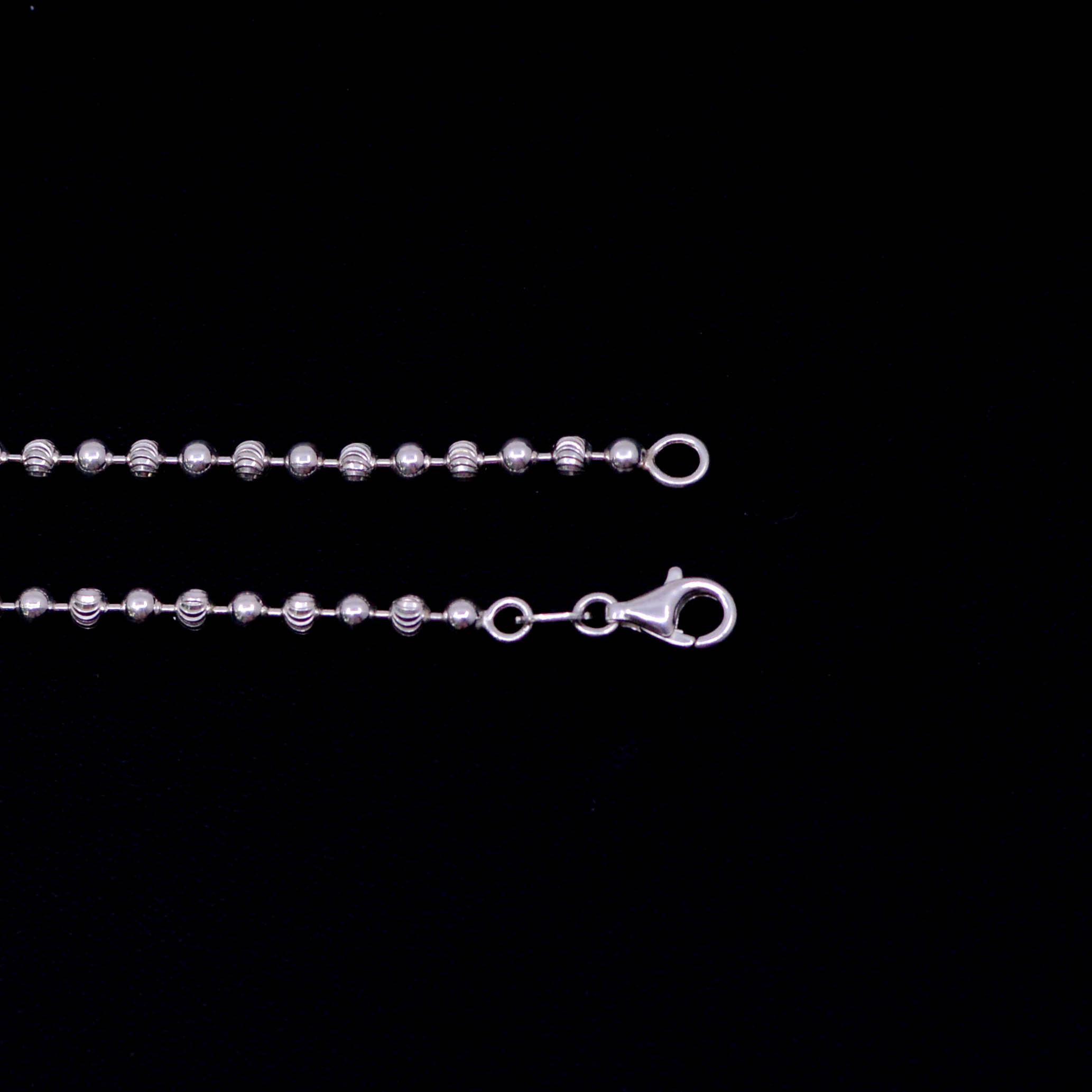 Pulsera Militar Diamantada y Lisa Plata 925 / 18CM