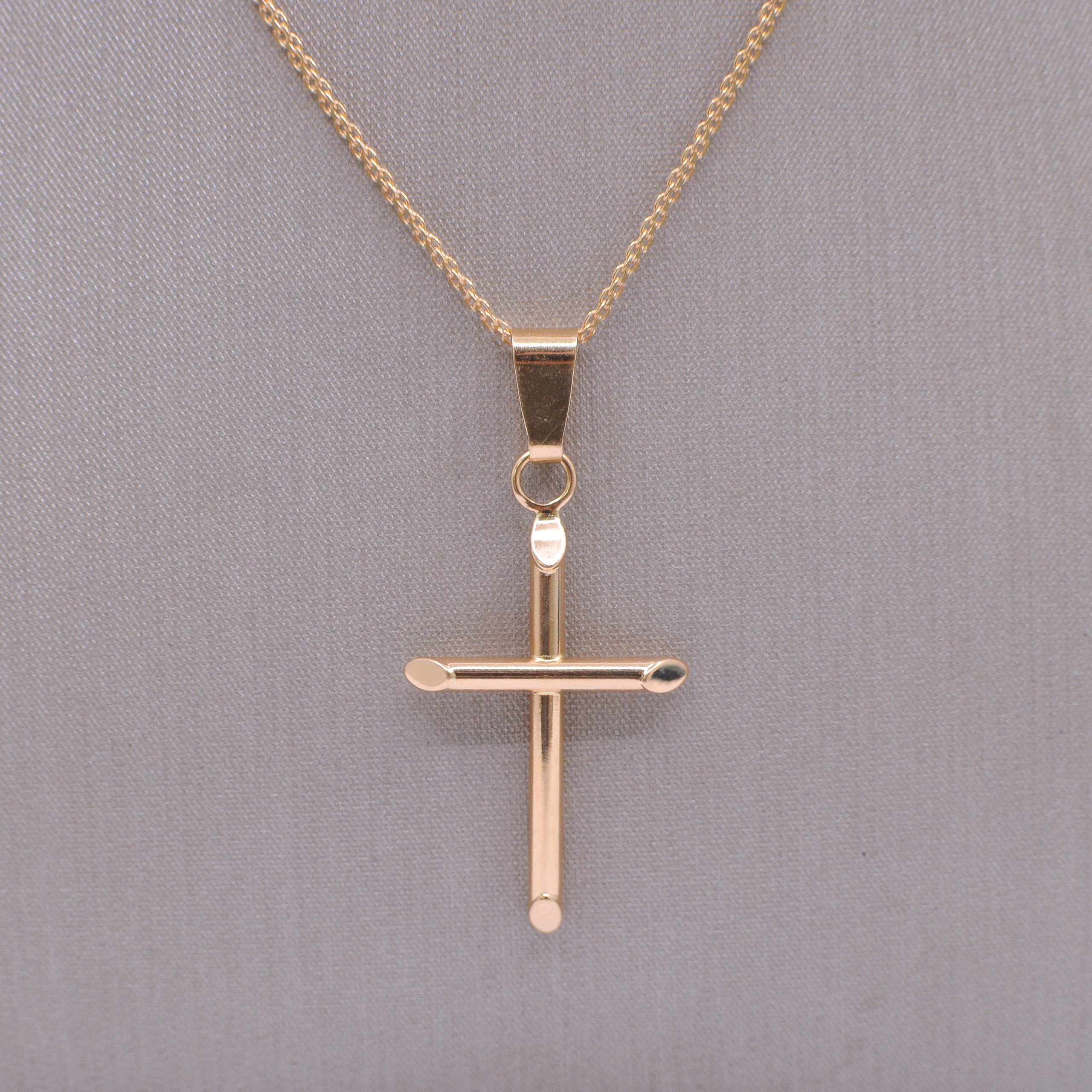 Dije Cruz Lisa Oro 18k / 31mm - Image 2