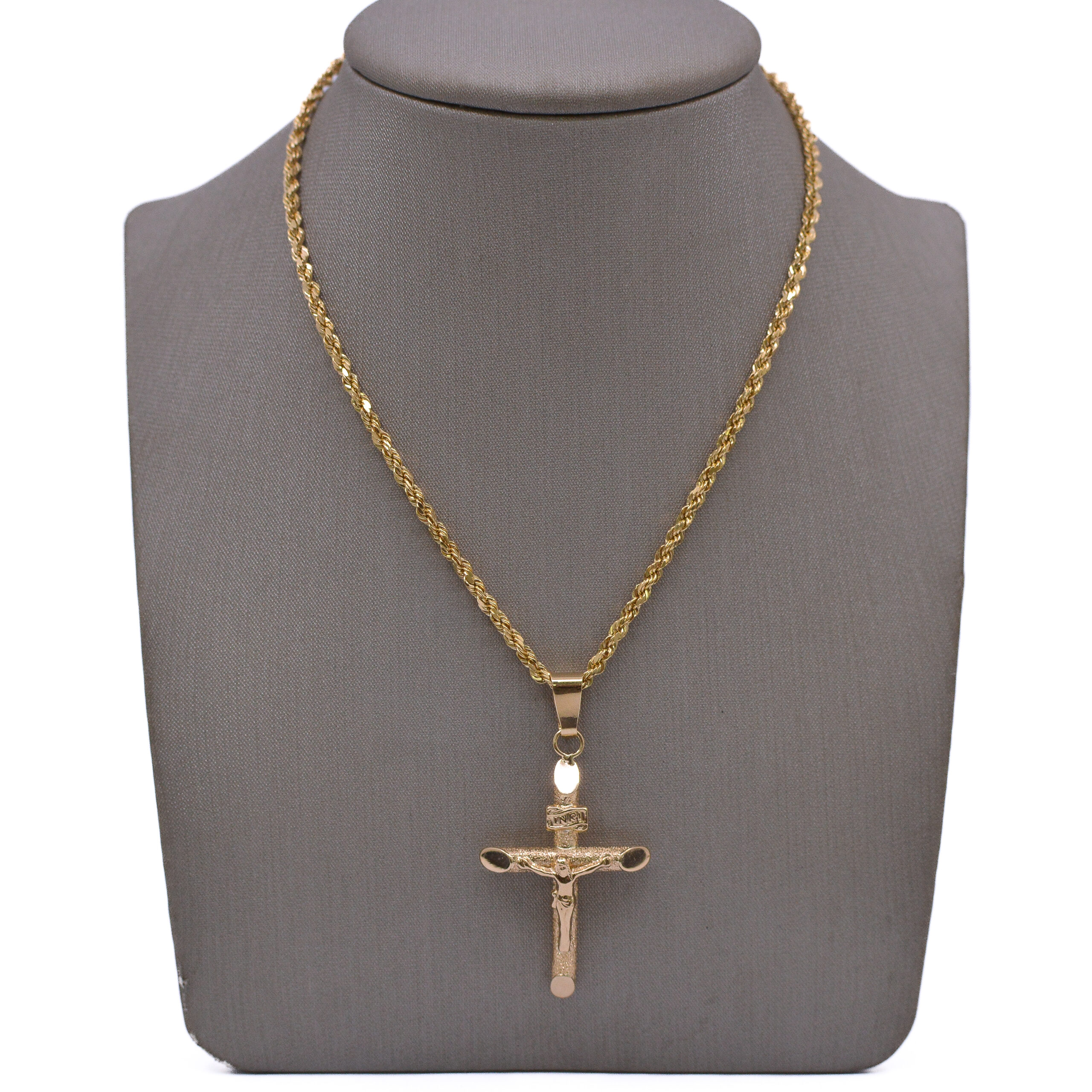 Dije Cruz Diamantado Oro 18k / 35mm