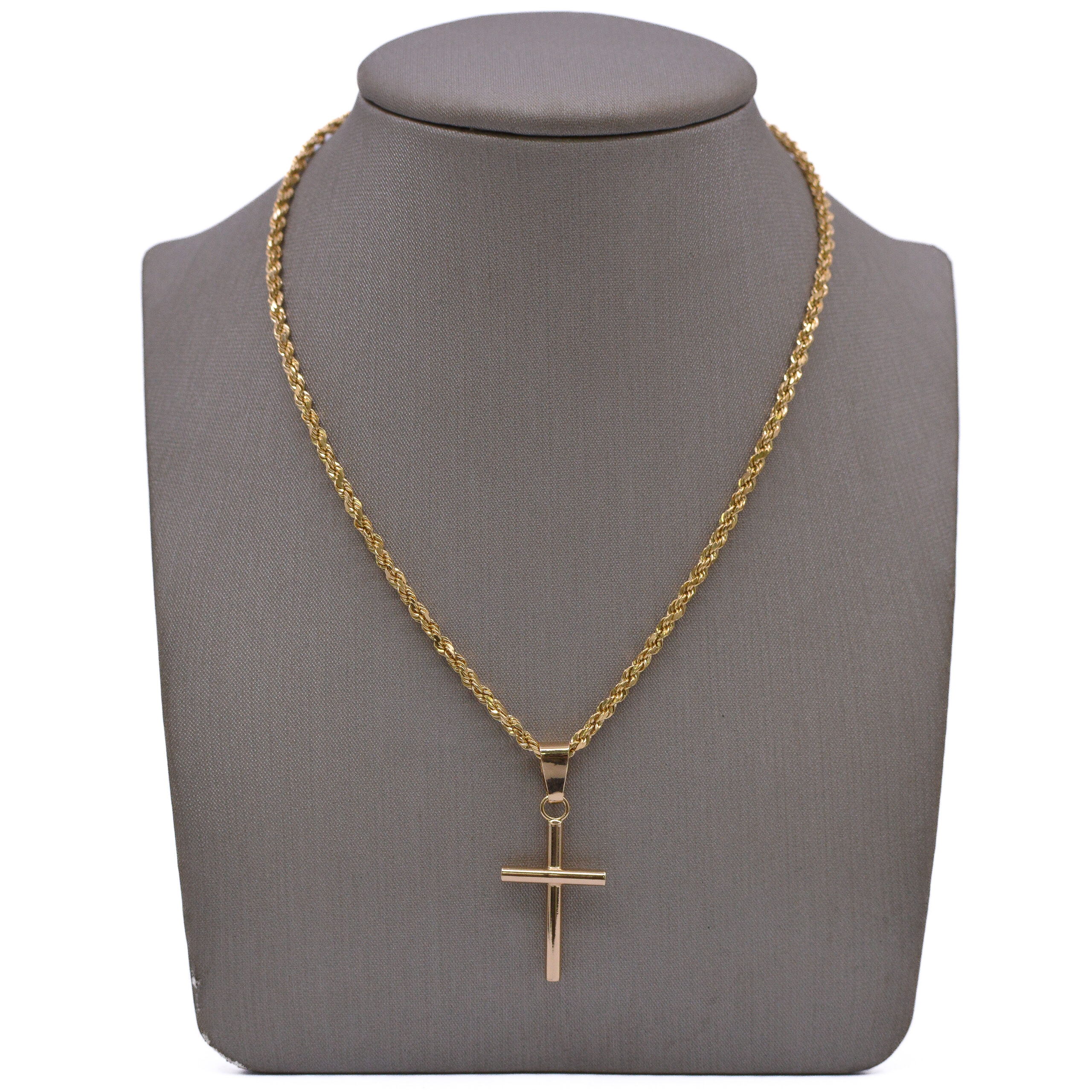 Dije Cruz Diamantada Oro 18k / 48mm