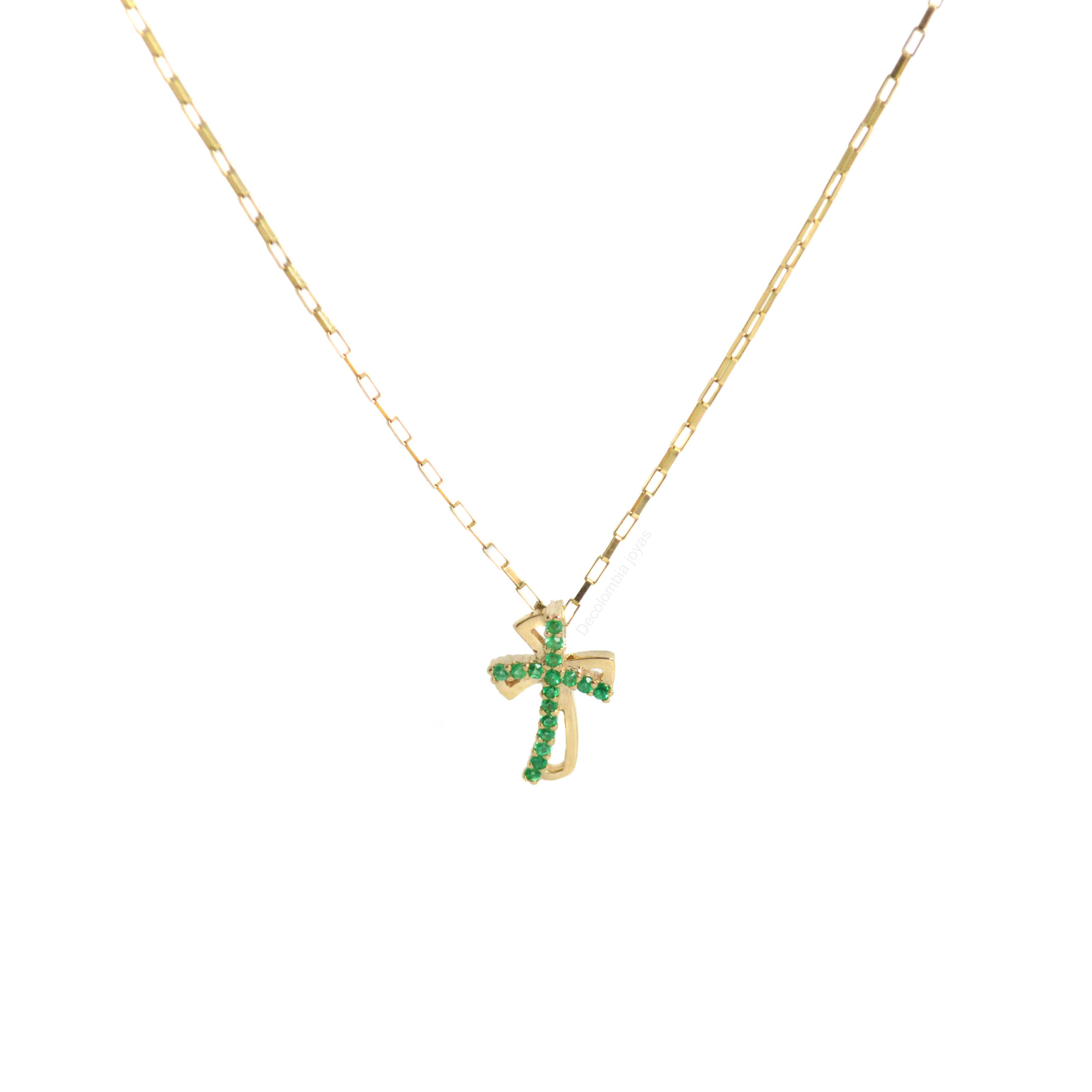 Dije Pasante Cruz con Esmeraldas - Image 2