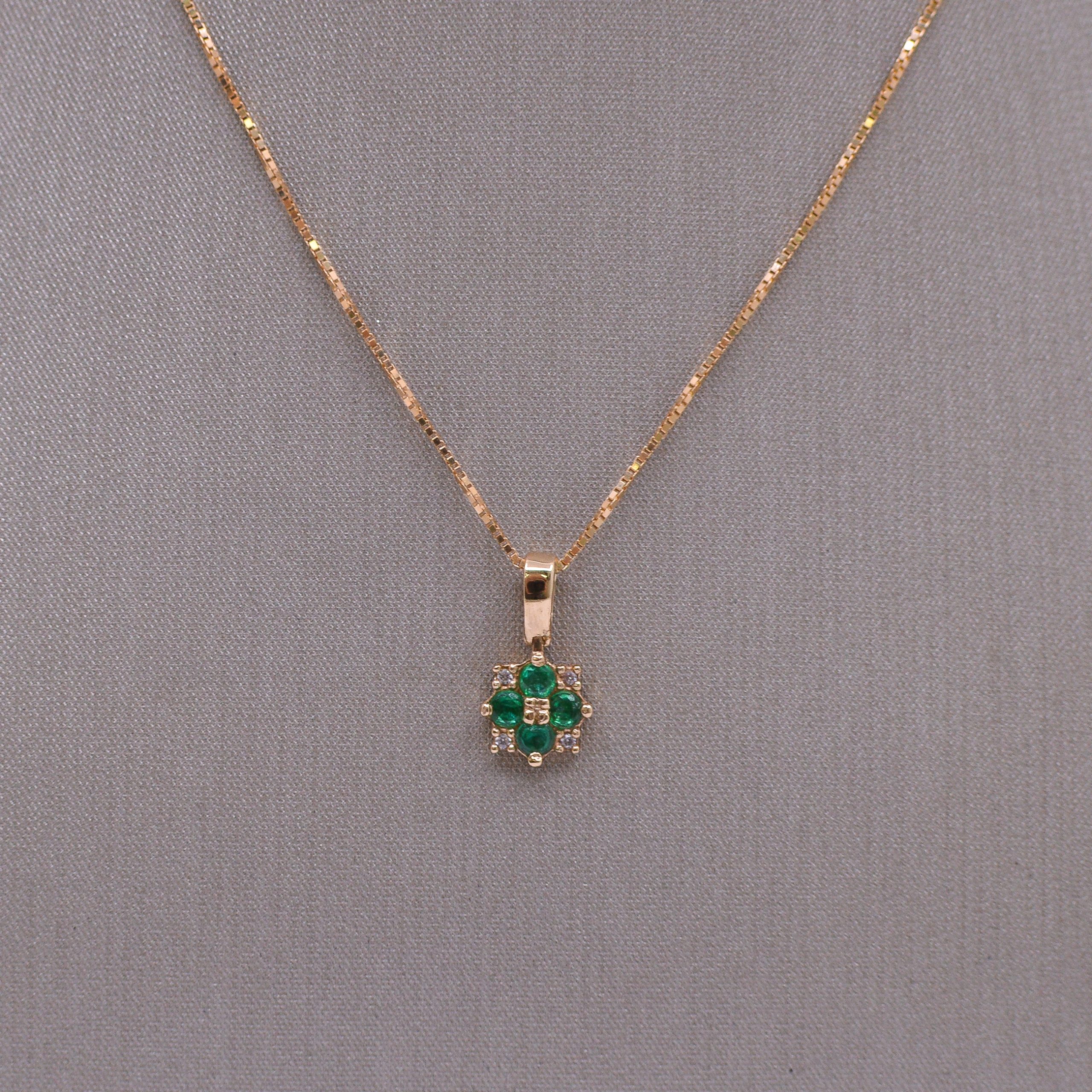 Dije con Esmeraldas Oro 18k / 2,7mm - Image 2