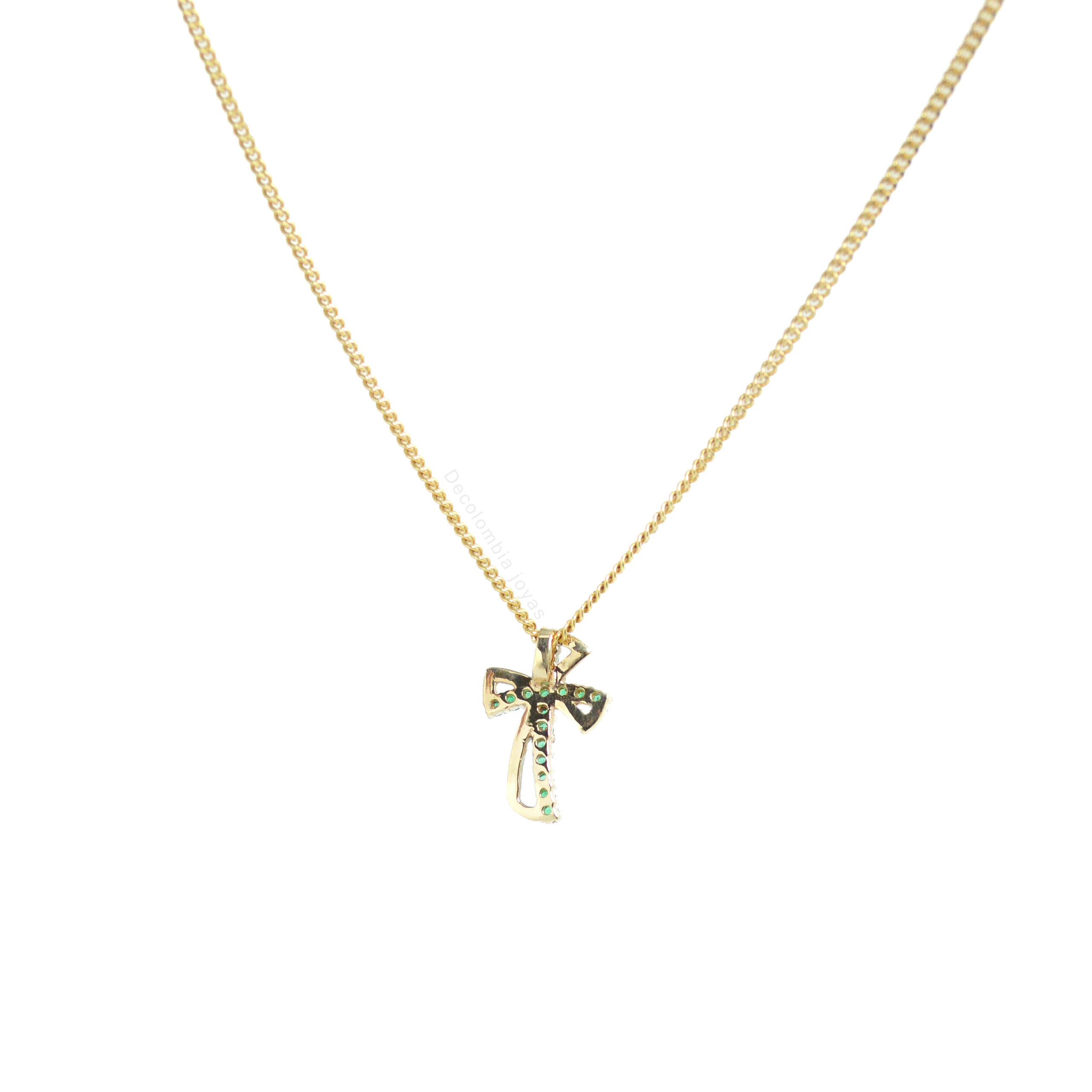 Dije Pasante Cruz con Esmeraldas - Image 3