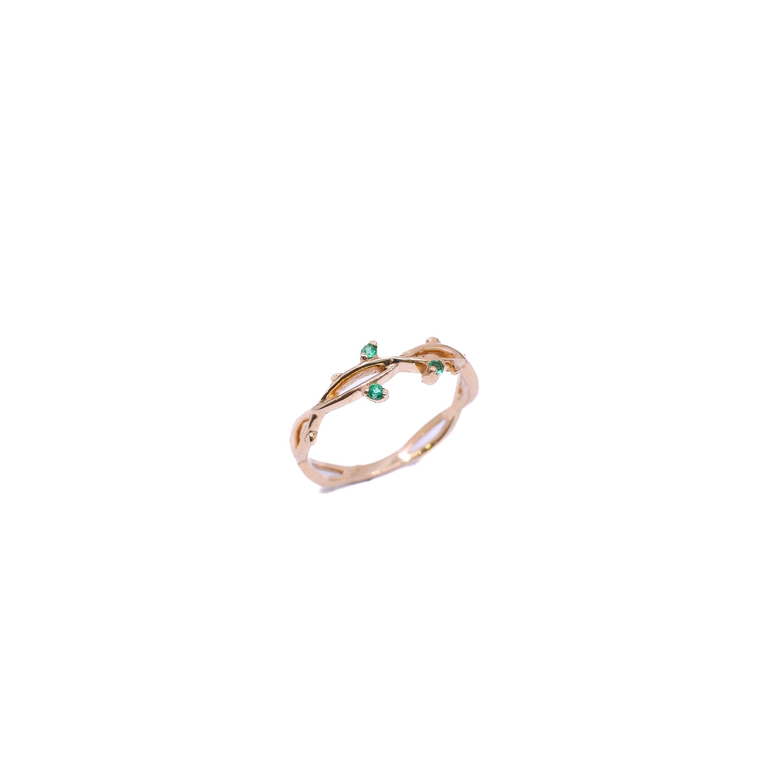 Anillo con Esmeraldas Oro 18k / ct 0,05 / 1,5mm